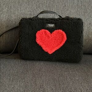 Kate Spade Black Crossbody Bag with Red Heart